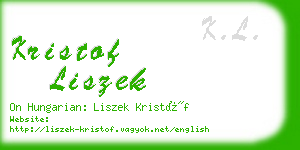 kristof liszek business card